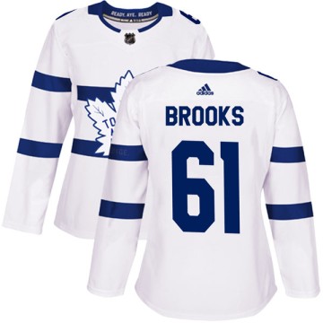 Authentic Adidas Women's Adam Brooks Toronto Maple Leafs 2018 Stadium Series Jersey - White