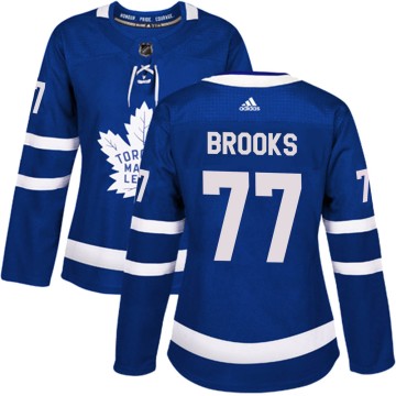 Authentic Adidas Women's Adam Brooks Toronto Maple Leafs Home Jersey - Blue