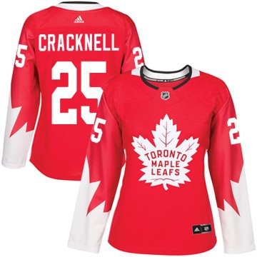 Authentic Adidas Women's Adam Cracknell Toronto Maple Leafs Alternate Jersey - Red