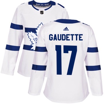 Authentic Adidas Women's Adam Gaudette Toronto Maple Leafs 2018 Stadium Series Jersey - White