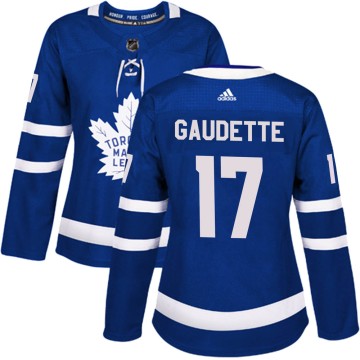 Authentic Adidas Women's Adam Gaudette Toronto Maple Leafs Home Jersey - Blue