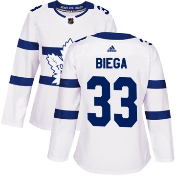 Authentic Adidas Women's Alex Biega Toronto Maple Leafs 2018 Stadium Series Jersey - White
