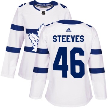 Authentic Adidas Women's Alex Steeves Toronto Maple Leafs 2018 Stadium Series Jersey - White