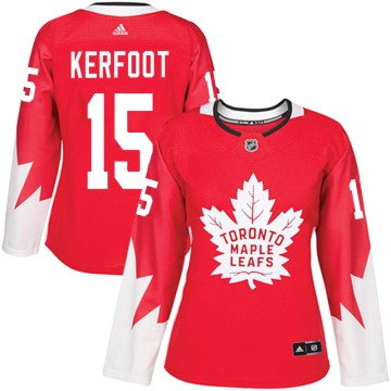 Authentic Adidas Women's Alexander Kerfoot Toronto Maple Leafs Alternate Jersey - Red