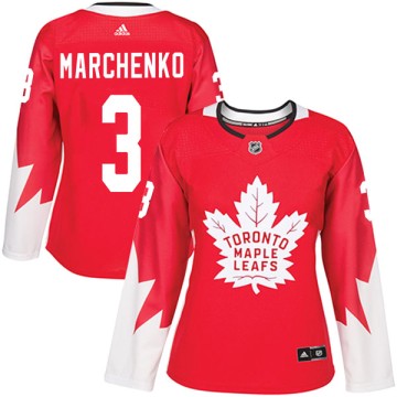 Authentic Adidas Women's Alexei Marchenko Toronto Maple Leafs Alternate Jersey - Red