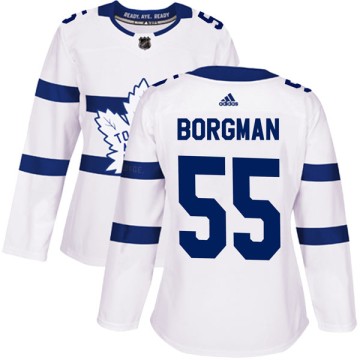 Authentic Adidas Women's Andreas Borgman Toronto Maple Leafs 2018 Stadium Series Jersey - White