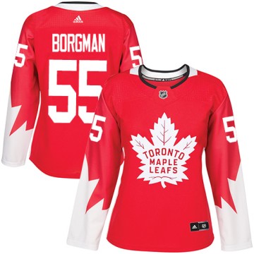 Authentic Adidas Women's Andreas Borgman Toronto Maple Leafs Alternate Jersey - Red
