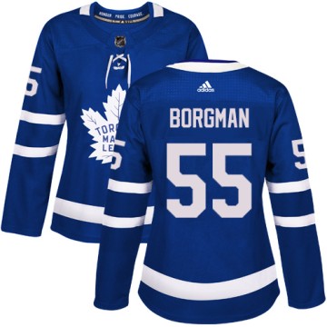 Authentic Adidas Women's Andreas Borgman Toronto Maple Leafs Home Jersey - Royal Blue