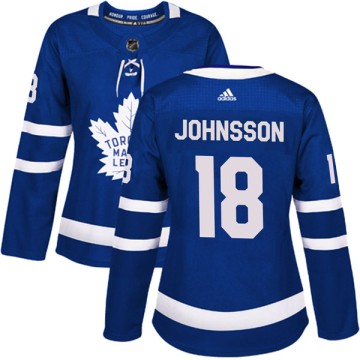 Authentic Adidas Women's Andreas Johnsson Toronto Maple Leafs Home Jersey - Blue