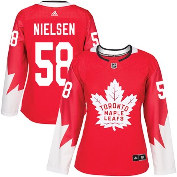 Authentic Adidas Women's Andrew Nielsen Toronto Maple Leafs Alternate Jersey - Red