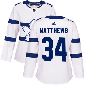 Authentic Adidas Women's Auston Matthews Toronto Maple Leafs 2018 Stadium Series Jersey - White