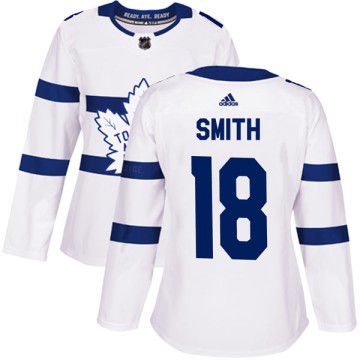 Authentic Adidas Women's Ben Smith Toronto Maple Leafs 2018 Stadium Series Jersey - White
