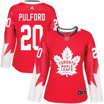 Authentic Adidas Women's Bob Pulford Toronto Maple Leafs Alternate Jersey - Red