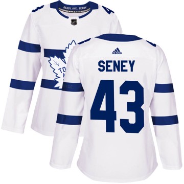 Authentic Adidas Women's Brett Seney Toronto Maple Leafs 2018 Stadium Series Jersey - White