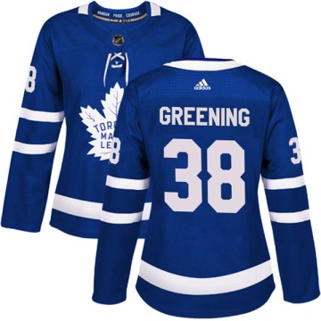 Authentic Adidas Women's Colin Greening Toronto Maple Leafs Home Jersey - Blue