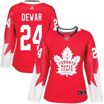 Authentic Adidas Women's Connor Dewar Toronto Maple Leafs Alternate Jersey - Red