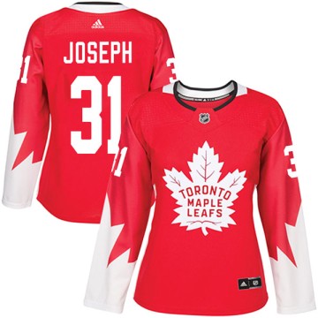 Authentic Adidas Women's Curtis Joseph Toronto Maple Leafs Alternate Jersey - Red