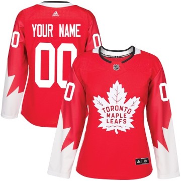 Authentic Adidas Women's Custom Toronto Maple Leafs Alternate Jersey - Red