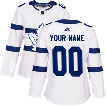 Authentic Adidas Women's Custom Toronto Maple Leafs Custom 2018 Stadium Series Jersey - White