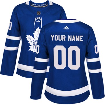 Authentic Adidas Women's Custom Toronto Maple Leafs Custom Home Jersey - Blue