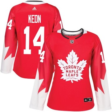 Authentic Adidas Women's Dave Keon Toronto Maple Leafs Alternate Jersey - Red