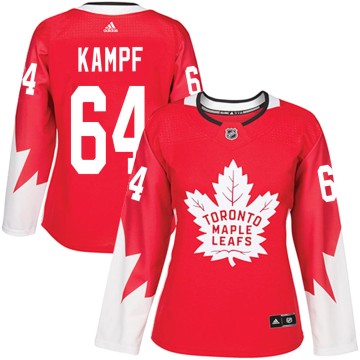Authentic Adidas Women's David Kampf Toronto Maple Leafs Alternate Jersey - Red