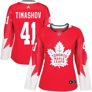 Authentic Adidas Women's Dmytro Timashov Toronto Maple Leafs Alternate Jersey - Red