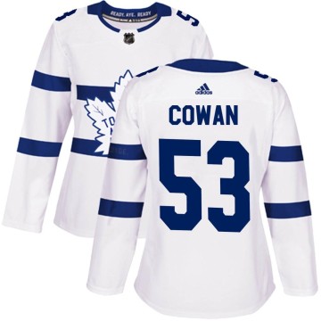 Authentic Adidas Women's Easton Cowan Toronto Maple Leafs 2018 Stadium Series Jersey - White