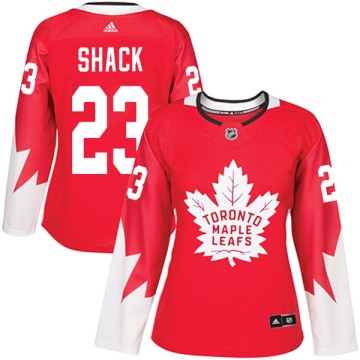 Authentic Adidas Women's Eddie Shack Toronto Maple Leafs Alternate Jersey - Red