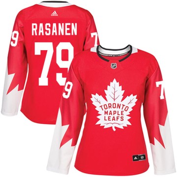 Authentic Adidas Women's Eemeli Rasanen Toronto Maple Leafs Alternate Jersey - Red