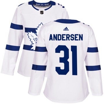 Authentic Adidas Women's Frederik Andersen Toronto Maple Leafs 2018 Stadium Series Jersey - White