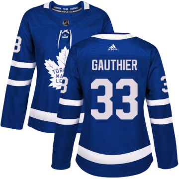Authentic Adidas Women's Frederik Gauthier Toronto Maple Leafs Home Jersey - Royal Blue
