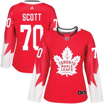 Authentic Adidas Women's Ian Scott Toronto Maple Leafs Alternate Jersey - Red