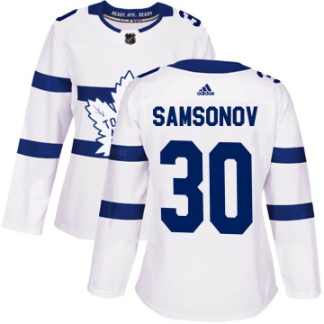 Authentic Adidas Women's Ilya Samsonov Toronto Maple Leafs 2018 Stadium Series Jersey - White