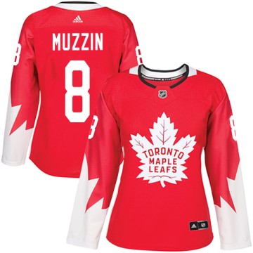 Authentic Adidas Women's Jake Muzzin Toronto Maple Leafs Alternate Jersey - Red