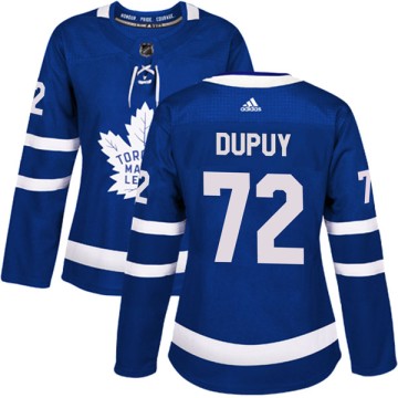 Authentic Adidas Women's Jean Dupuy Toronto Maple Leafs Home Jersey - Blue
