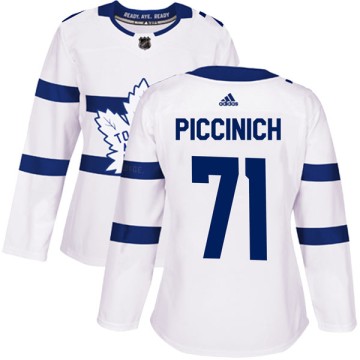 Authentic Adidas Women's J.J. Piccinich Toronto Maple Leafs 2018 Stadium Series Jersey - White