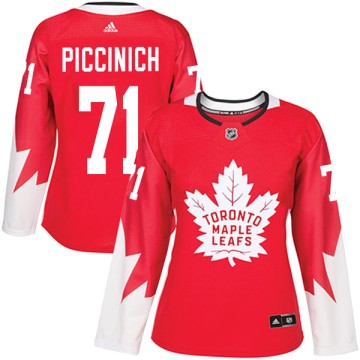Authentic Adidas Women's J.J. Piccinich Toronto Maple Leafs Alternate Jersey - Red
