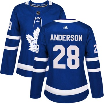 Authentic Adidas Women's Joey Anderson Toronto Maple Leafs Home Jersey - Blue
