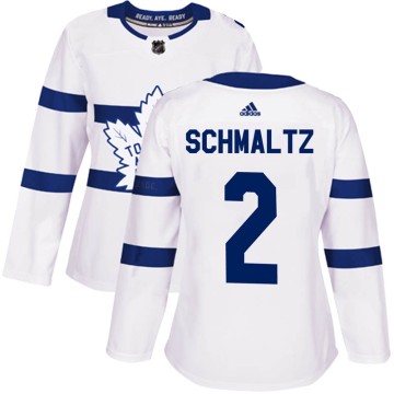 Authentic Adidas Women's Jordan Schmaltz Toronto Maple Leafs 2018 Stadium Series Jersey - White