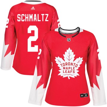 Authentic Adidas Women's Jordan Schmaltz Toronto Maple Leafs Alternate Jersey - Red