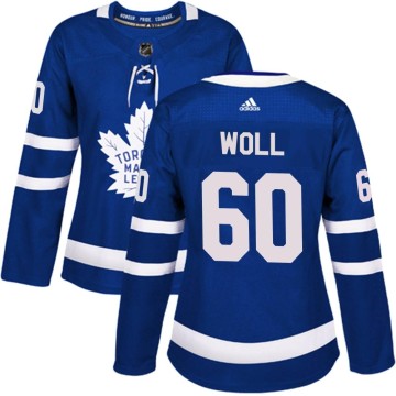 Authentic Adidas Women's Joseph Woll Toronto Maple Leafs Home Jersey - Blue