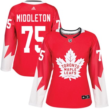 Authentic Adidas Women's Keaton Middleton Toronto Maple Leafs Alternate Jersey - Red