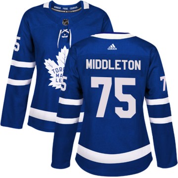 Authentic Adidas Women's Keaton Middleton Toronto Maple Leafs Home Jersey - Blue