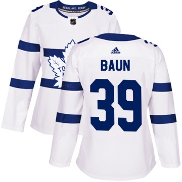 Authentic Adidas Women's Kyle Baun Toronto Maple Leafs 2018 Stadium Series Jersey - White