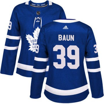 Authentic Adidas Women's Kyle Baun Toronto Maple Leafs Home Jersey - Blue