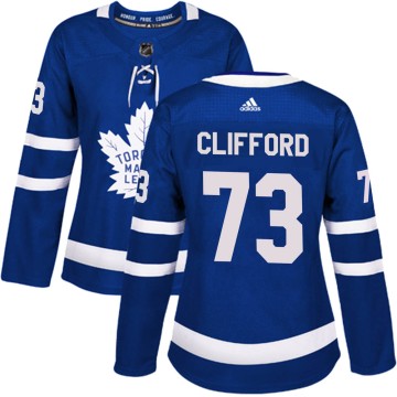 Authentic Adidas Women's Kyle Clifford Toronto Maple Leafs Home Jersey - Blue