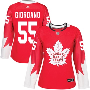Authentic Adidas Women's Mark Giordano Toronto Maple Leafs Alternate Jersey - Red