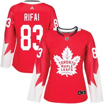 Authentic Adidas Women's Marshall Rifai Toronto Maple Leafs Alternate Jersey - Red
