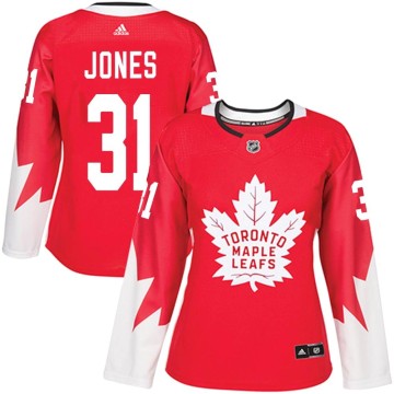 Authentic Adidas Women's Martin Jones Toronto Maple Leafs Alternate Jersey - Red